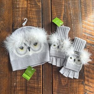 Kate Spade Who Me Beanie & Pop Top Mittens